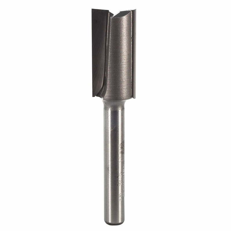 Double Flute Straight Cut Router Bit - 1/4" SH - Diameter:1/2" - Cutting Length:1" - Overall Length:2-1/2"